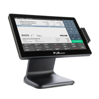 Сенсорный моноблок POSCenter POS90NS (15.6", PCAP, J3455, RAM 4Gb, SSD 128Gb, MSR) без ОС                                                                                                                                                                      