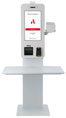 Касса самообслуживания АТОЛ КСО 3245 (24", J6412, SSD, 4/128GB), без Wi-Fi, без ОС, Mindeo, Ind., Кр. пин-пад, Кр. ФР
